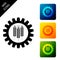 Wheat and gear icon isolated. Agriculture symbol with cereal grains and industrial gears. Industrial and agricultural