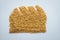 wheat grain bread loaf shape concept flat overhead view