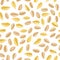 Wheat grains on a white background seamless pattern.