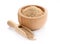 Wheat groats fine grind in wooden bowl