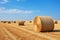 Wheat Harvest Landscape, straw bales in august