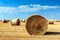 Wheat Harvest Landscape, straw bales in august