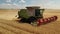 Wheat harvesting, harvesting, video from a drone 4k.