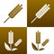 Wheat icon, elements for design. Icon set.