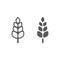 Wheat line and glyph icon, agriculture and farm, grain sign, vector graphics, a linear pattern on a white background.