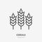 Wheat line icon, vector pictogram of cereals. Organic grain illustration, sign for bakery