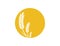 wheat nettle grain in circle shape vector logo design