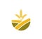 wheat nettle in top of field farm vector icon logo design