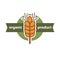 Wheat organic product logo design in center of round button