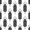 Wheat seamless pattern. Bakery background. Bread grain texture. Spike wheat. Stalk oat, barley, corn, rye. Harvest seed for flour.