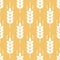 Wheat seamless pattern. Grain malt and barley, oat, rice, millet, maize, bran or corn. Beige ear background. Texture plant for des