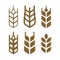 Wheat set of icons, wheat grain symbols, barley icon set