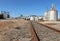 Wheat silos at a railway station and storage depot