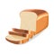 Wheat sliced bread icon, cartoon style