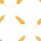 Wheat spike seamless background. Organic Ear grain textured pattern textile. Flat Vector illustration.