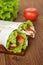 Wheat tortilla with chicken and vegetables