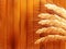 Wheat on wooden autumn background. EPS 10