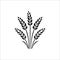 Wheat wreaths and grain spikes set icons