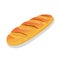 Wheaten French bread, long loaf, baguette with crackling crust. Using for toasts, sandwiches.