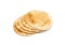 Wheaten Pita Flat Bread Stack Isolated, Flatbread, Chapati, Naan, Tortilla on White Background