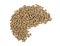 Wheatfeed pellets, pelleted compound feed on white background