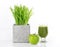 Wheatgrass, apple and green juice