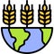 Wheats on Half Earth icon, Earth Day related vector