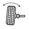 Wheel alignment line icon. Car suspension angles adjustment. Axle control symbol