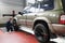 Wheel alignment for SUV in professional workshop