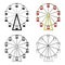 The wheel is in the amusement park. Slow attraction to explore the city.Amusement park single icon in cartoon style