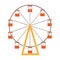 The wheel is in the amusement park. Slow attraction to explore the city.Amusement park single icon in colour style