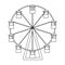 The wheel is in the amusement park. Slow attraction to explore the city.Amusement park single icon in outline style