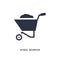 wheel barrow icon on white background. Simple element illustration from construction concept