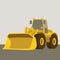 Wheel bulldozer yellow vector illustration flat style