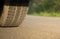 Wheel car on paved road