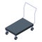 Wheel cart shop stand icon, isometric style