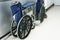 Wheel chair on the path in the hospital.