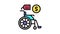 wheel chair rental color icon animation