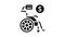 wheel chair rental glyph icon animation