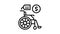 wheel chair rental line icon animation