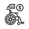 wheel chair rental line icon vector illustration