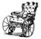 Wheel Chair, vintage illustration