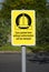 Wheel clamping sign