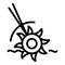 Wheel cultivator icon outline vector. Garden machinery