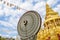 Wheel of Dhamma at watpasawangboon temple, Saraburi province,Thailand