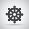 Wheel of Dharma icon with shadow on a gray background. Vector illustration