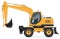 Wheel excavator side view vector illustration