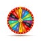 Wheel fortune casino game. Lucky prize spin jackpot lottery background. Fortune wheel isolated