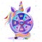 Wheel of fortune in the form of a unicorn for 2D game. Fortune spin