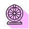 Wheel of fortune line icon, vector pictogram of roulette